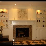 Tile and wood mantle